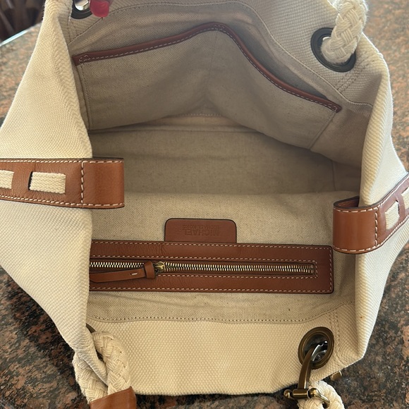 Michael Kors Maritime Convertible Canvas Leather Beach Tote EUC - Picture 3 of 7